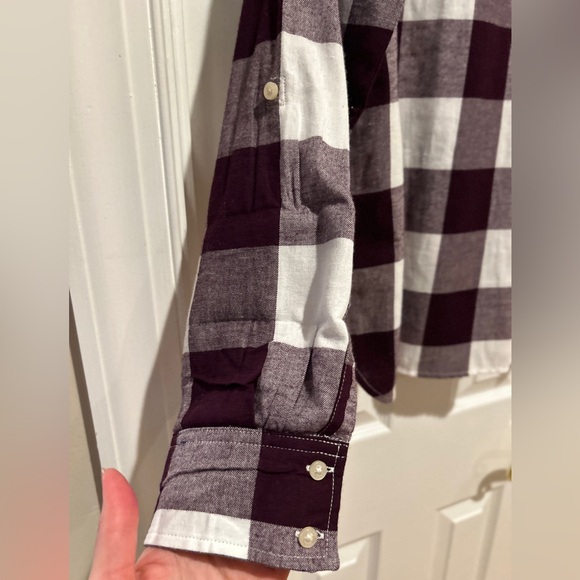 NWT Tommy Hilfiger Burgundy and White Checkered Shirt L MSRP 69.50 - Picture 9 of 10